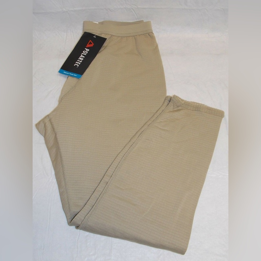 NWT USGI Army Issued Polartec Power Dry Thermal Base Layer Pants Tan 499, Sz SR